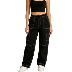 Garage Cargo Pant Black XS Contrast Stitching Skater Gorpcore Streetwear Utility